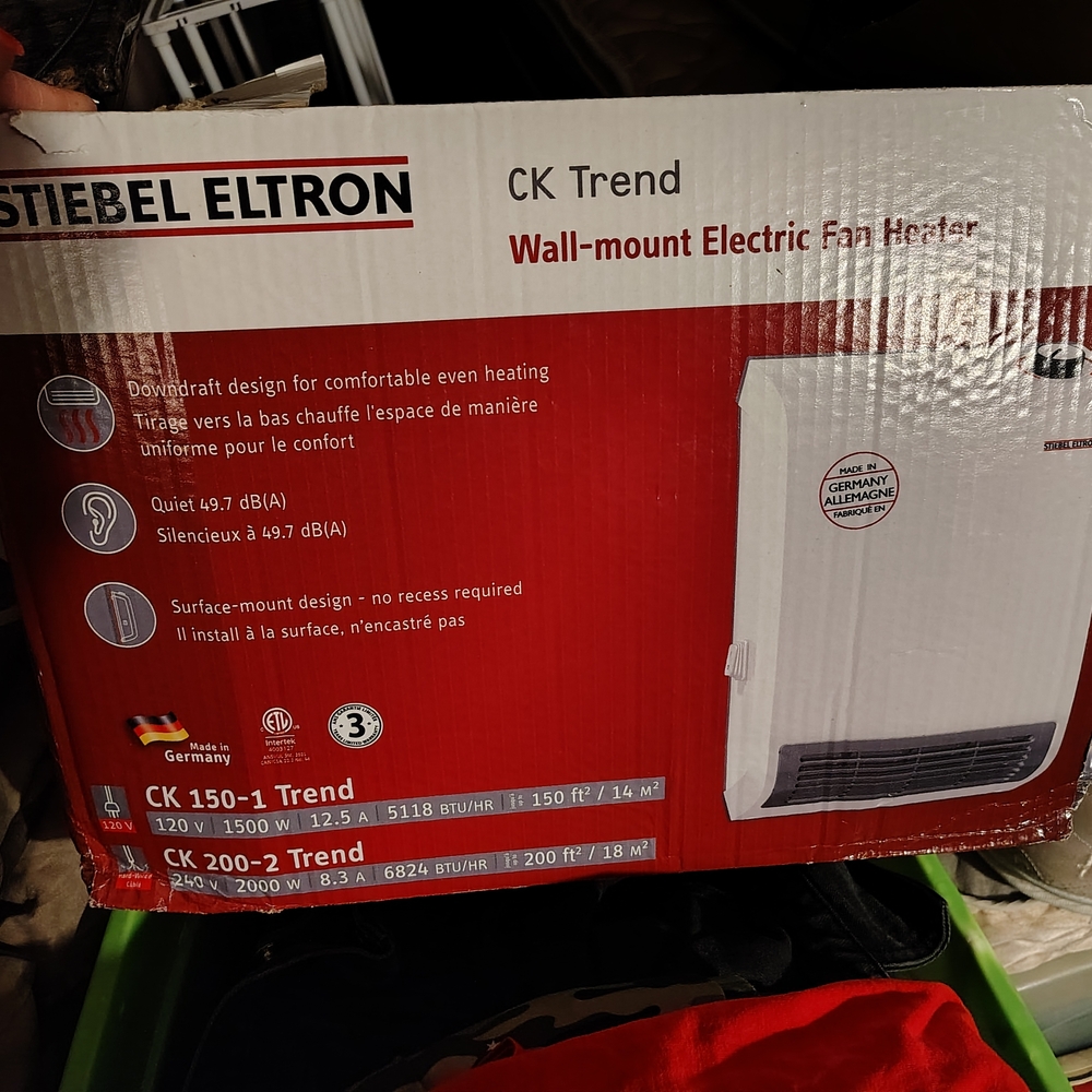 CK Trend Wall-Mount Electric Fan Heater - White